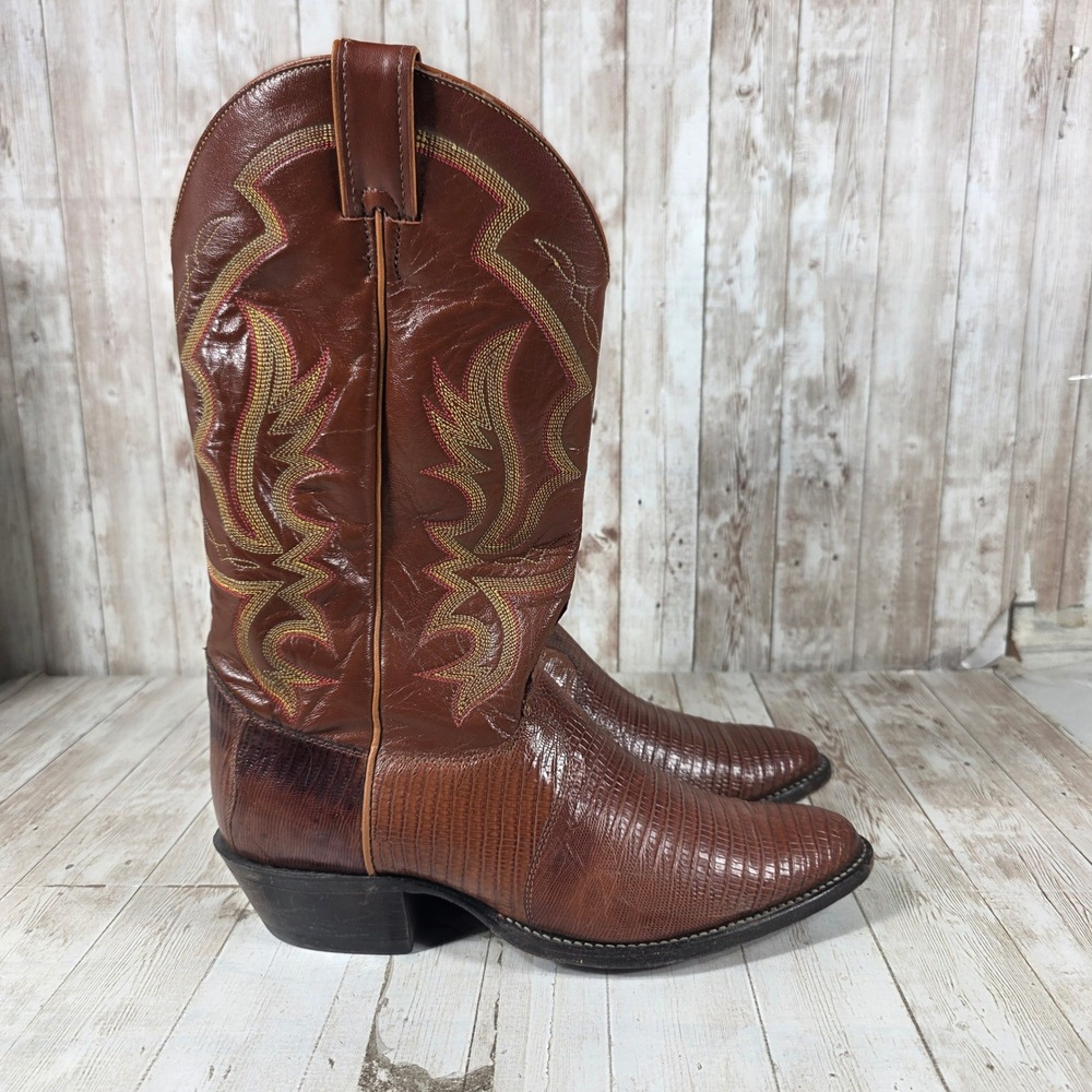 Justin 8303 Brown Lizard Skin Western Cowboy Boots Made in USA Womens 10 D